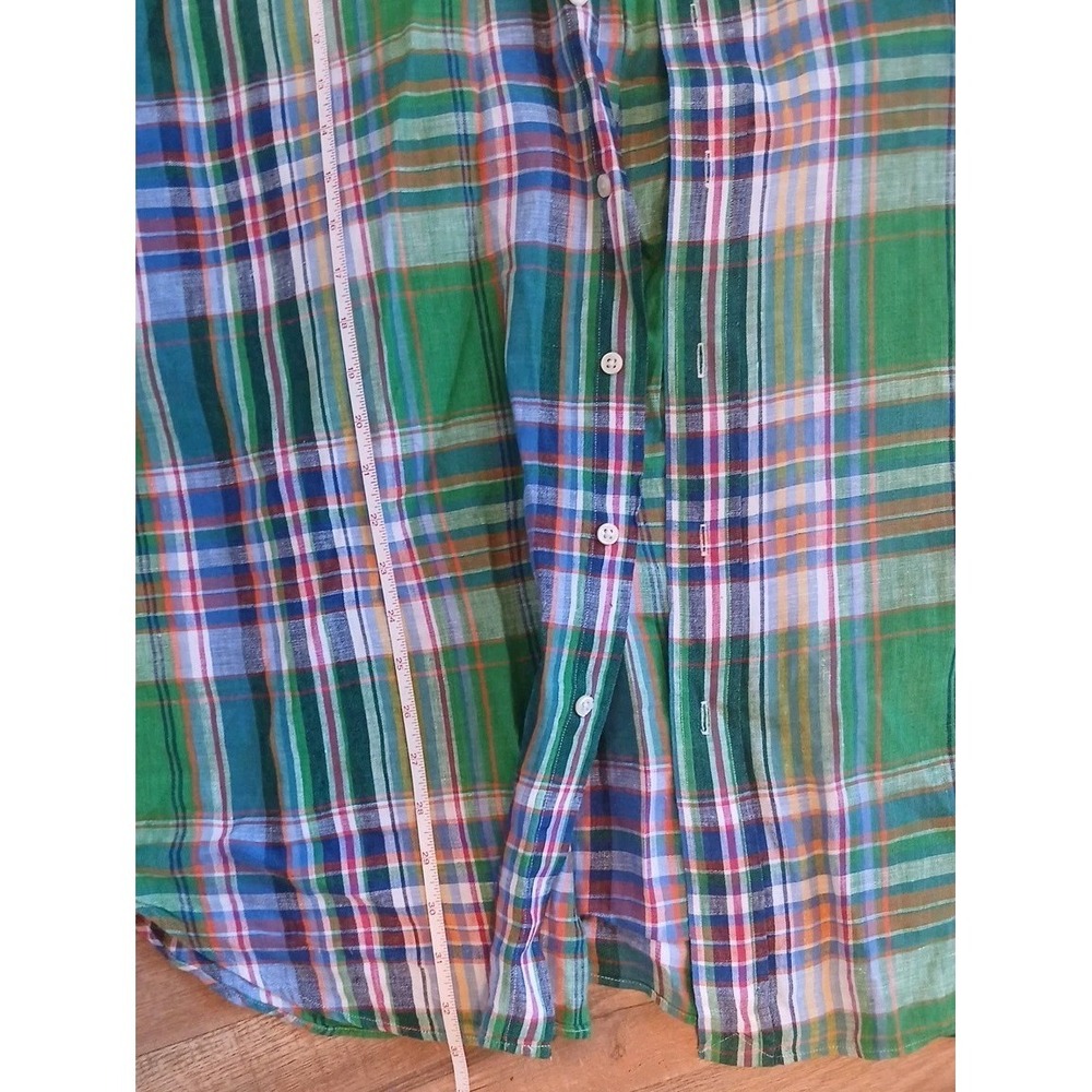Ralph Lauren Shirt 3XB Big Plaid Short Sleeve Classic Fit Linen Preppy - Picture 6 of 8